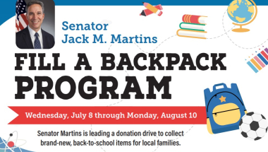 Senator Martins Fill a Backpack Program