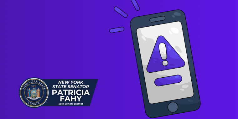 Purple phone alert graphic