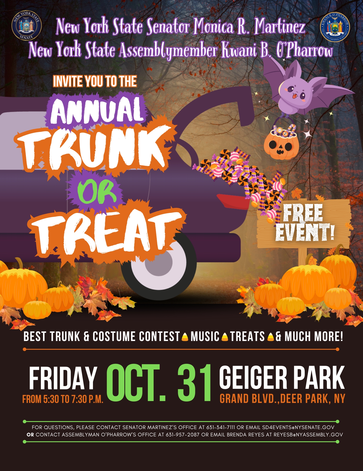 Photo Image to Trunk or Treat Flyer with link to flyer PDF.