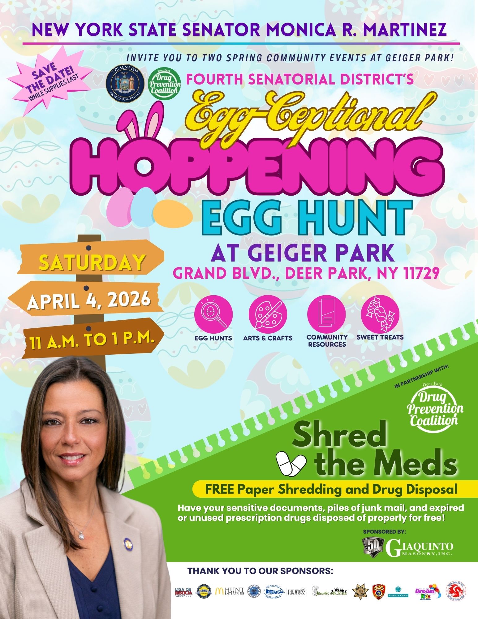 Image rendering of the April 4, 2026 Egg-Ceptional Hoppening Egg Hunt Flyer