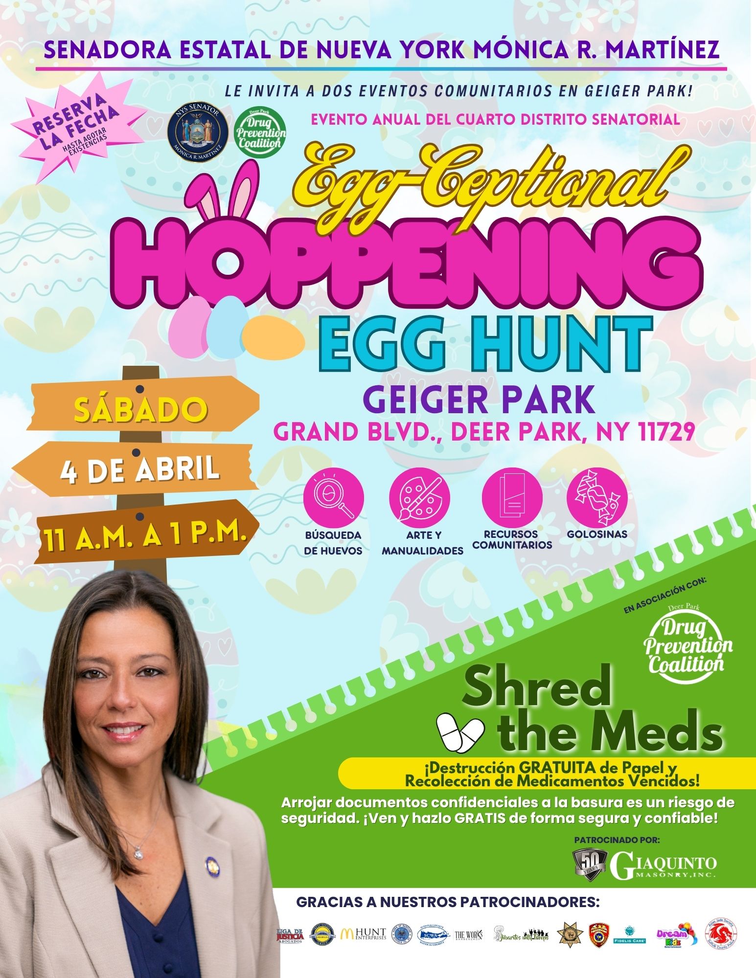 Image of Senator Martinez's 2026 Egg-ceptional Egg Hunt Flyer in Spanish