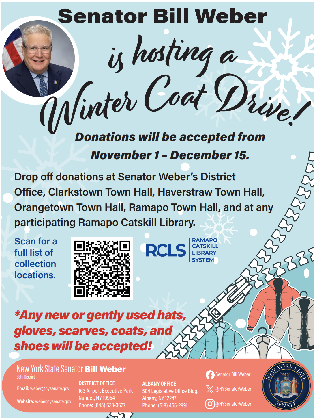 Senator Bill Webers 2025 Coat Drive