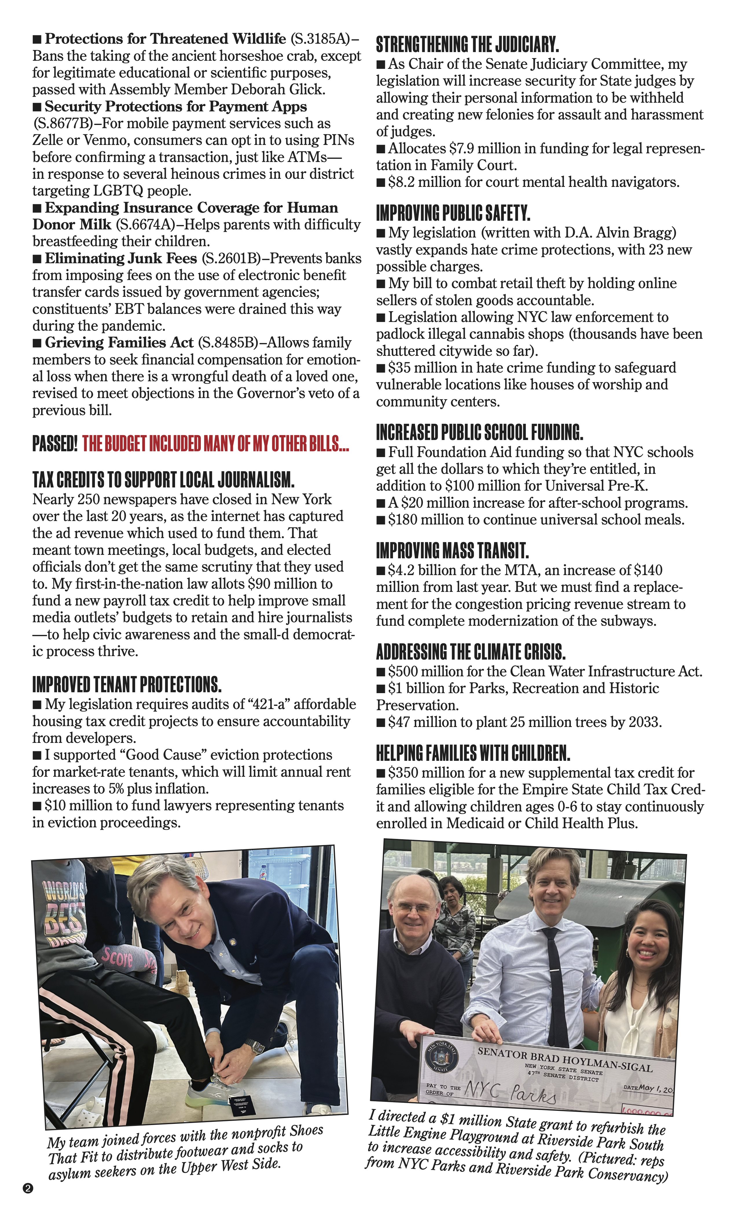 page 2 of newsletter
