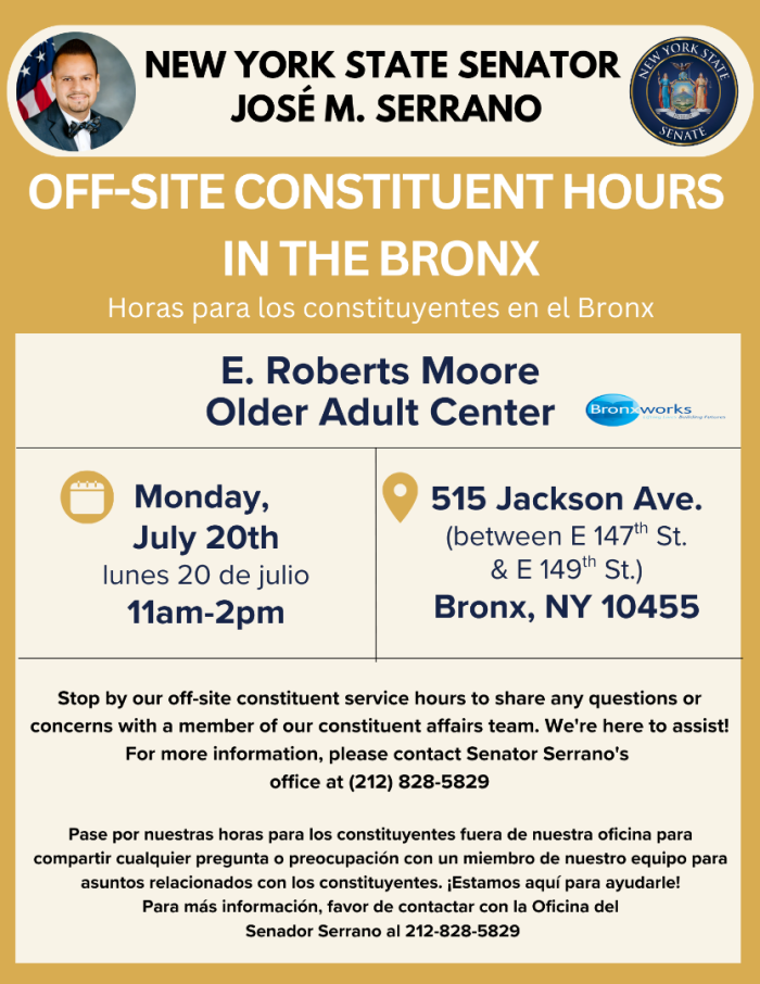 Off-Site Constituent Hours at E. Roberts Moore Older Adult Center