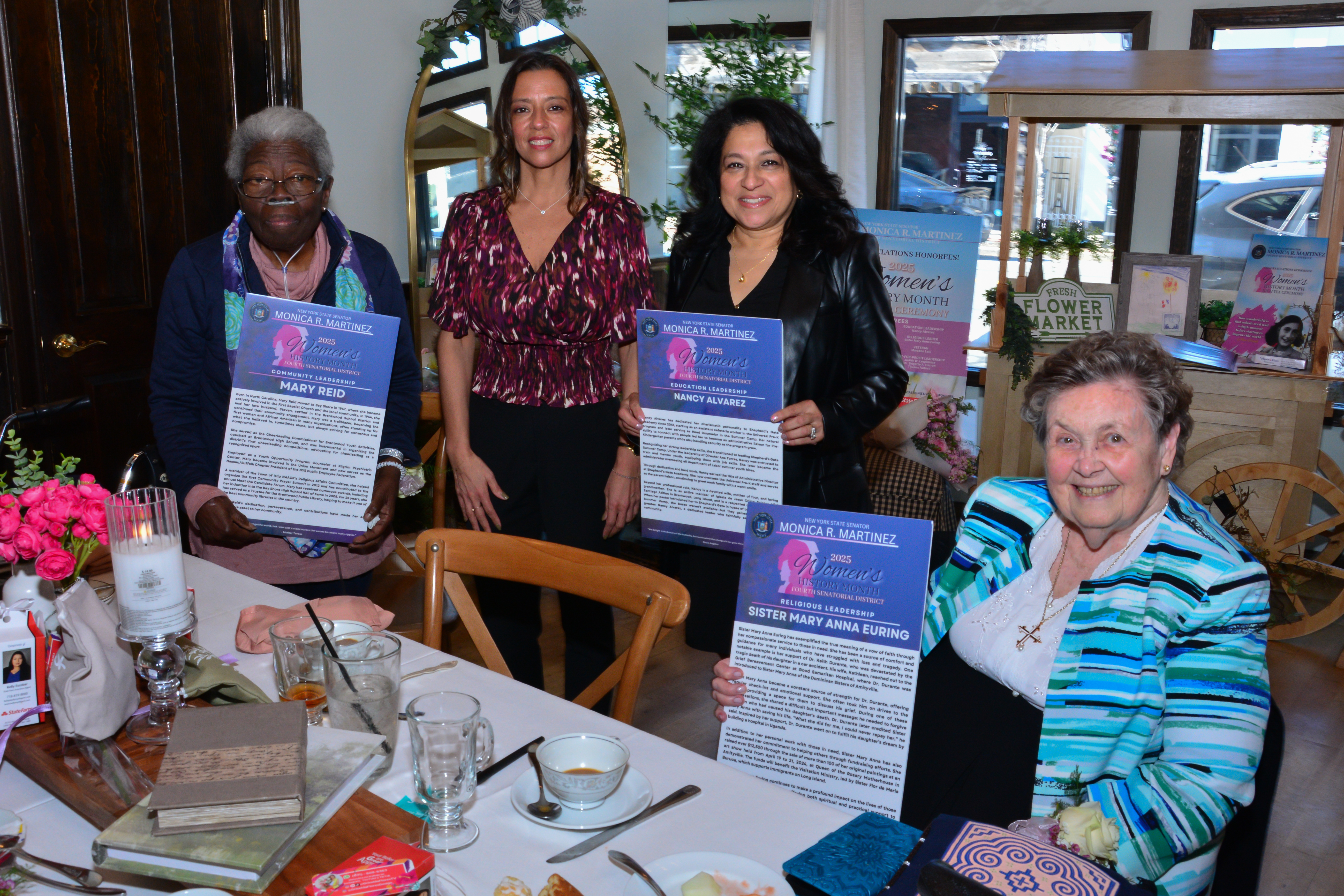 Senator Martinez stands with 2025 Women's History Month honorees during a luncheon on March 21, 2025 in Bay Shore.