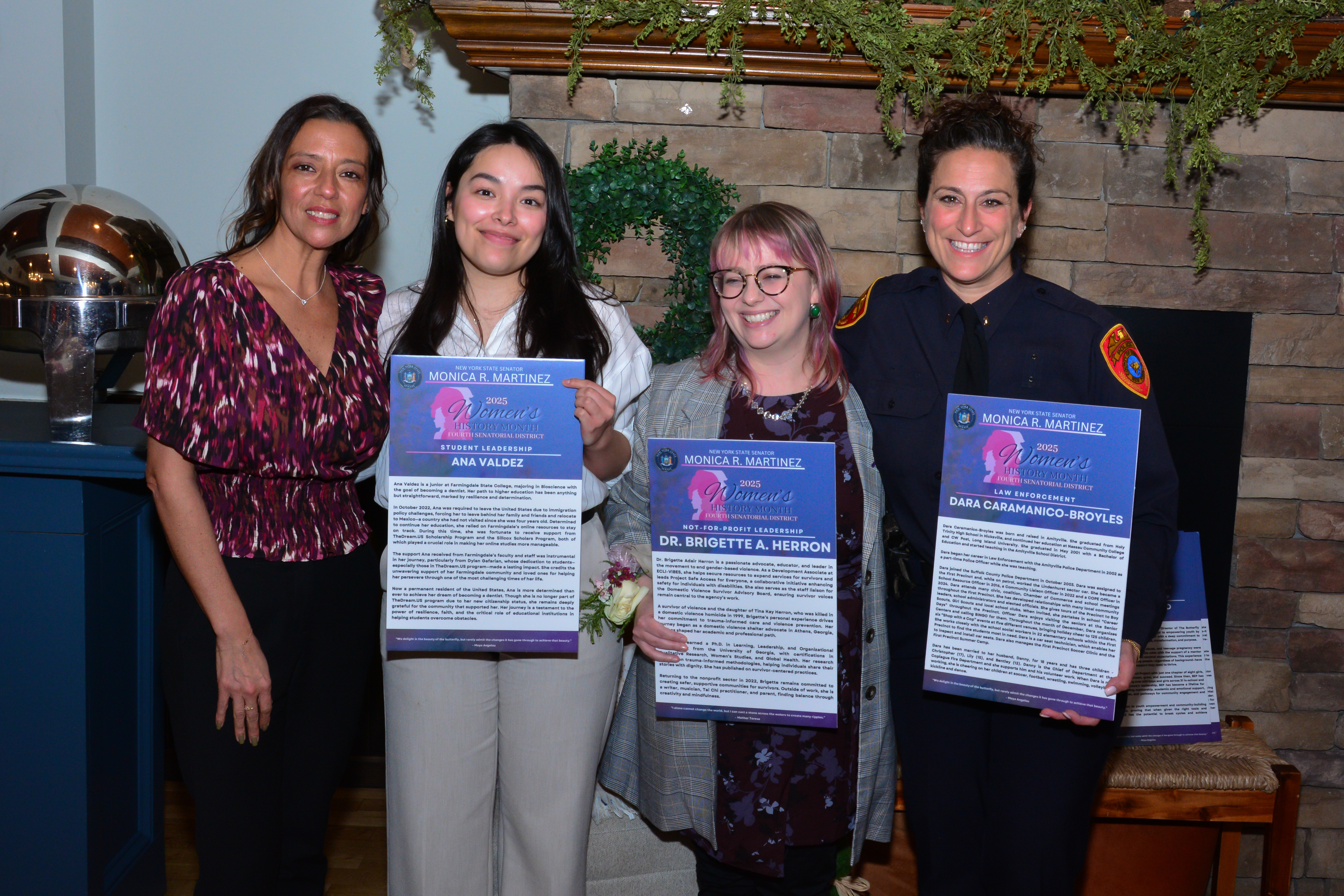 Senator Martinez stands with 2025 Women's History Month honorees during a luncheon on March 21, 2025 in Bay Shore.