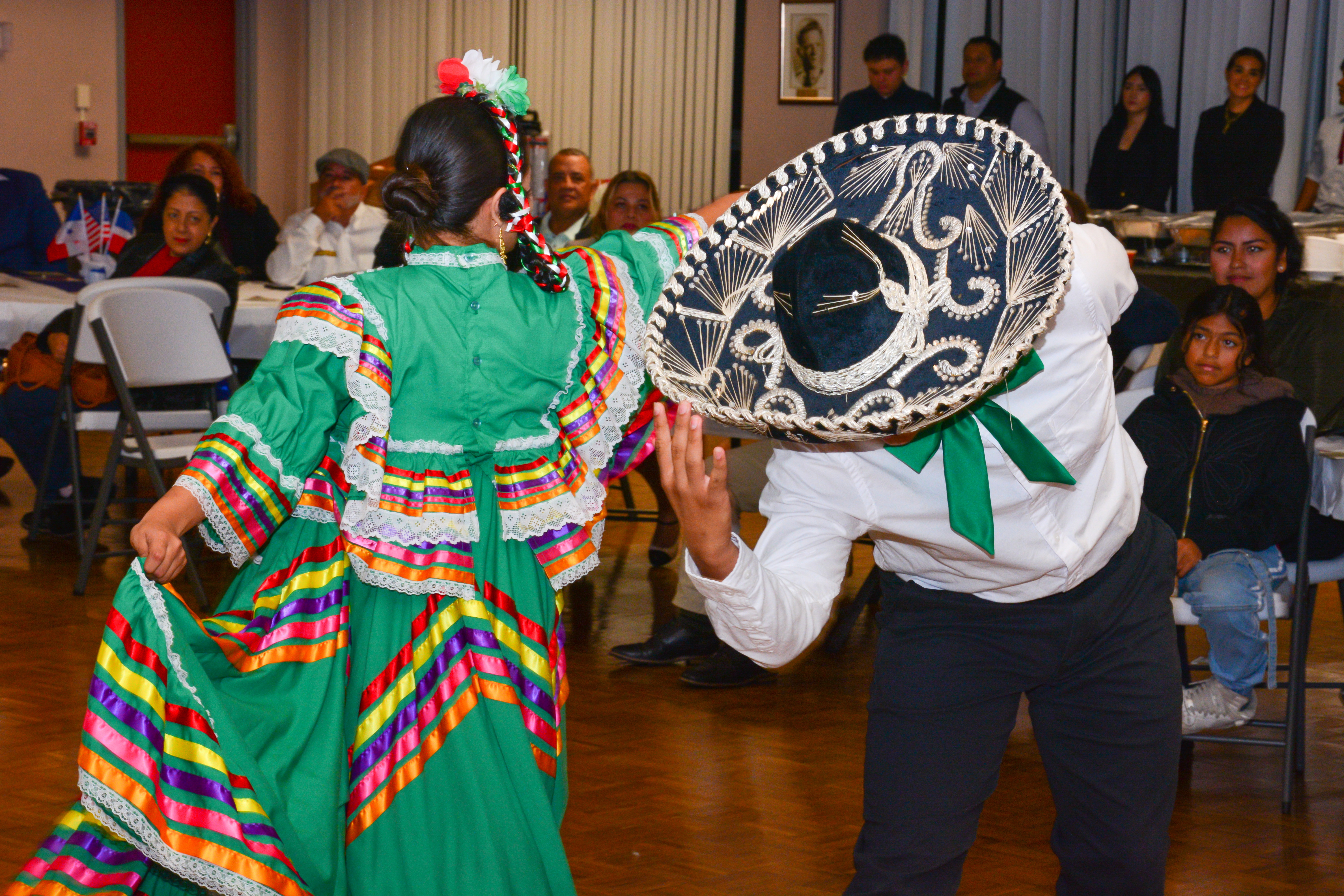 Performers with El Teatro Rodante Hispanico dance during Sen. Martinez’s Hispanic Heritage Month Celebration on Oct. 14, 2025.