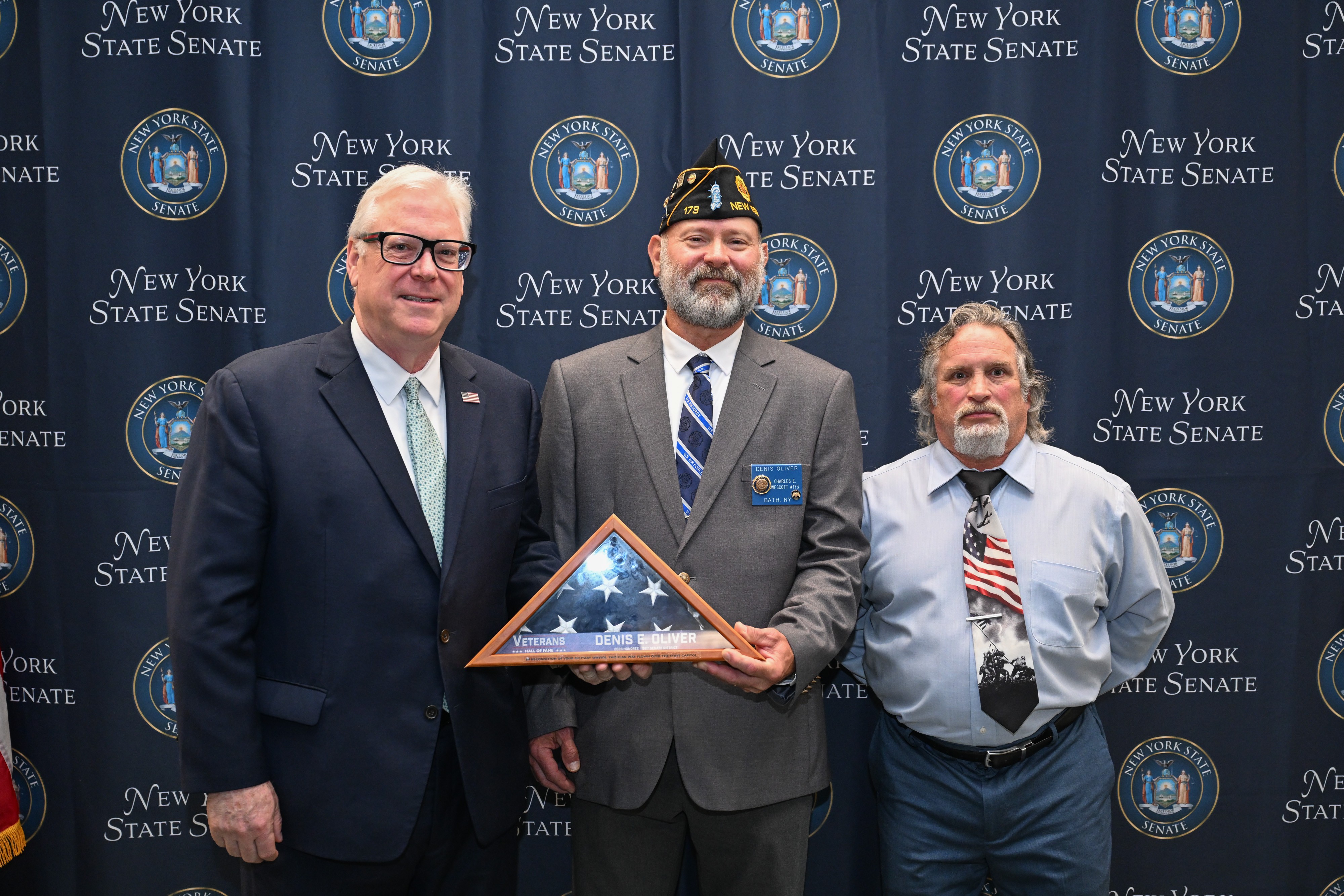 In the photo above, from left to right: Senator O'Mara, Denis Oliver, and Randy Metz.