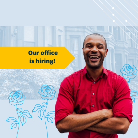 Jabari Brisport with the text "our office is hiring"