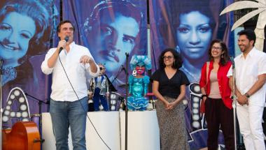 Senator Gianaris appears on stage at a performance produced by the Society of the Educational Arts