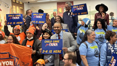 Sen. Jabari Brisport stands with New Yorkers celebrating the launch of 2-K on March 3, 2026