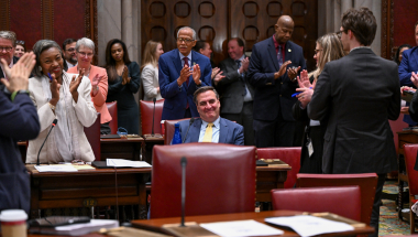 Senate Deputy Leader Michael Gianaris helps pass his final State Budget as a State Senator