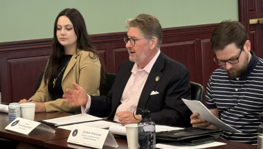 Harckham speaks at his environmental roundtable
