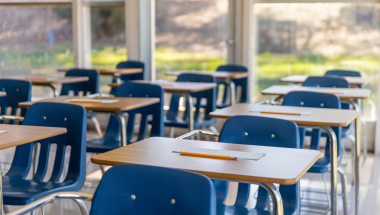 Empty school desks