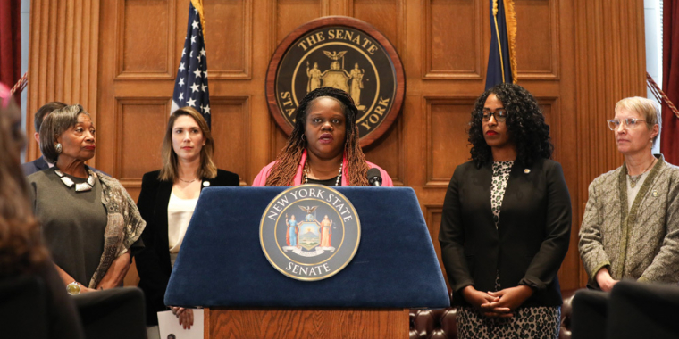 Senate Majority members announce new reproductive rights and maternal health legislation.