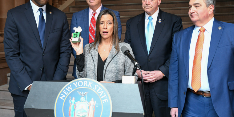 Photo: Senator Martinez discusses legislation to reduce youth vaping during a press conference held at the New York State Capitol on March 11, 2024.