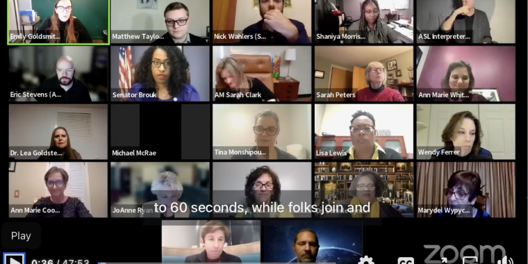 Zoom screen of budget forum