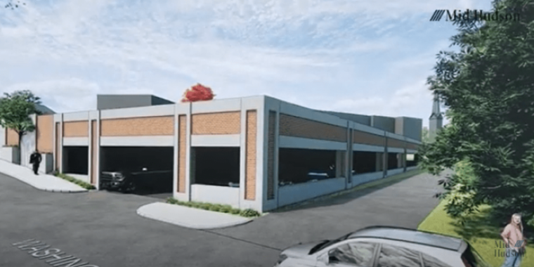 Architect's rendering of the parking garage planned for Middletown.