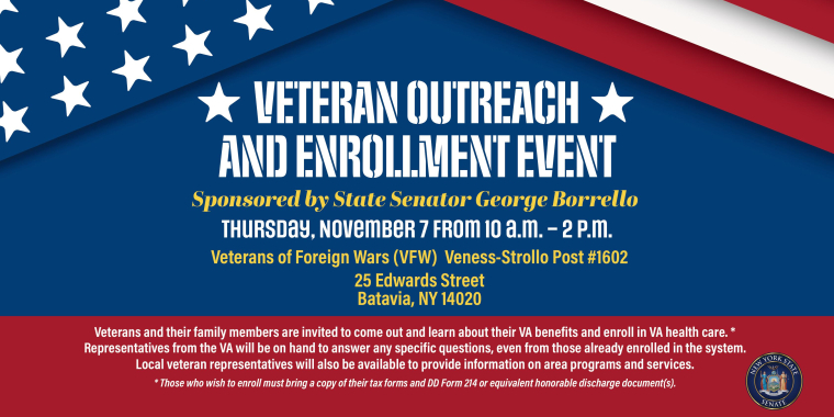 Graphic advertising a Veteran Outreach Event 