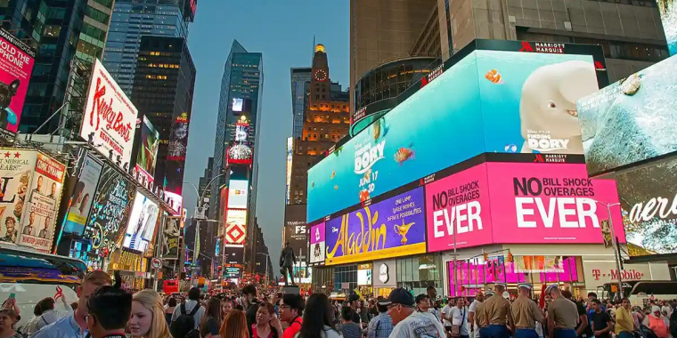 Times Square in New York. Photo: Peter K Burian, CC BY-SA 4.0, via Wikimedia Commons