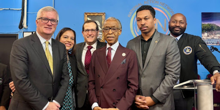 Kavanagh, Lasher & Wright with Rev. Sharpton 