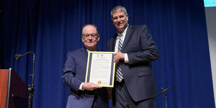 Senator Rolison with Spackenkill Union Free School District’s Superintendent 