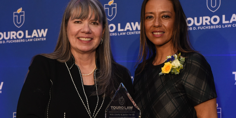 Senator Monica R. Martinez receives award from the Touro Law Center during its "With Liberty & Justice for All" Celebration.