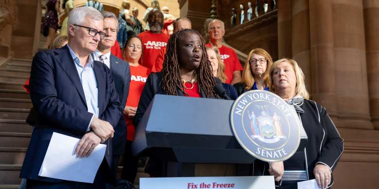 Sen. Cleare Speaks at Press Conference to expand SCRIE and DRIE