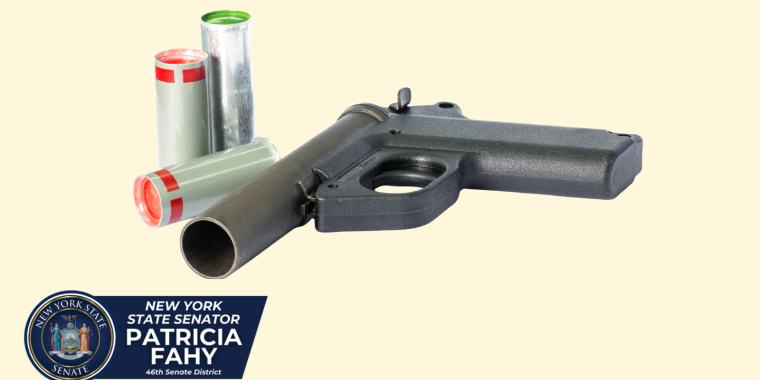 Flare gun, yellow background