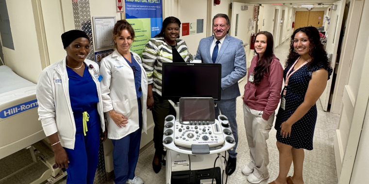 Senator Addabbo visits with the Northwell staff to view the new medical equipment.