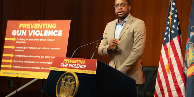 Sen. Myrie at Gun Violence Awareness Month Presser 2025
