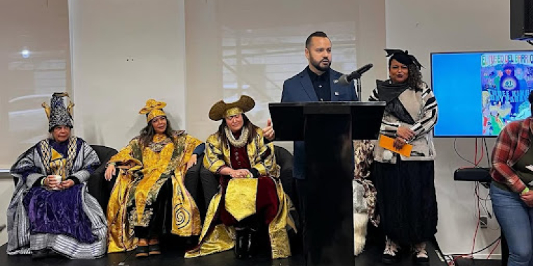 Senator Serrano speaking on Three Kings Day