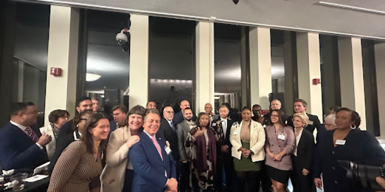 Senator Serrano attending UFT reception