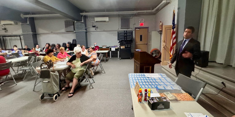 Lawyer Alex Bader gives an estate planning presentation at a local senior center.