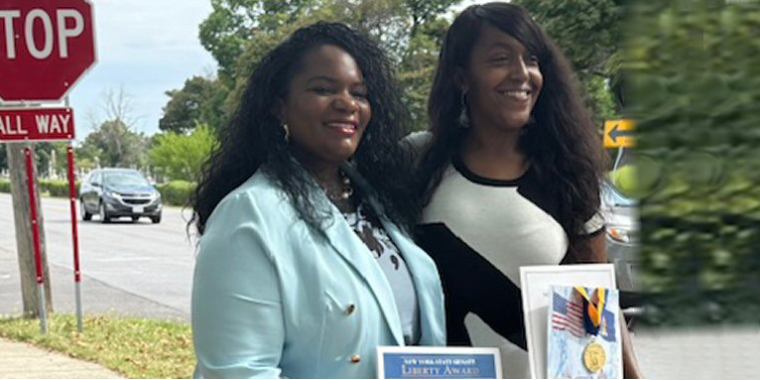 Senator Baskin Awards Liberty Medal to Sarah Brown, Buffalo Resident Who Saved Stricken Motorist's Life