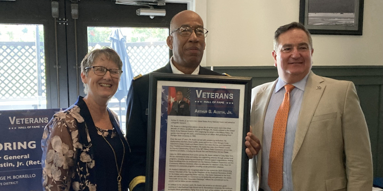 Senator Borrello with Honoree Brigadier General Austin and Karen Austin