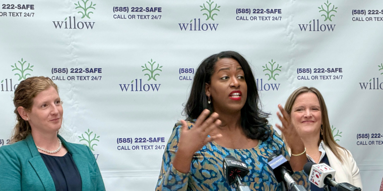 Senator Brouk at Family Justice Center press conference