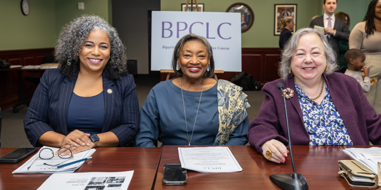 Sen. Krueger, Sen. Stewart-Cousins, and Assm. Reyes participate in the BPCLC legislative breakfast