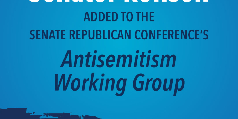senator rolison's antisemitism working group announcement