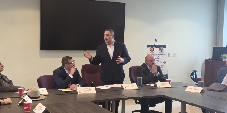 Photo of Senator Borrello standing up and speaking 