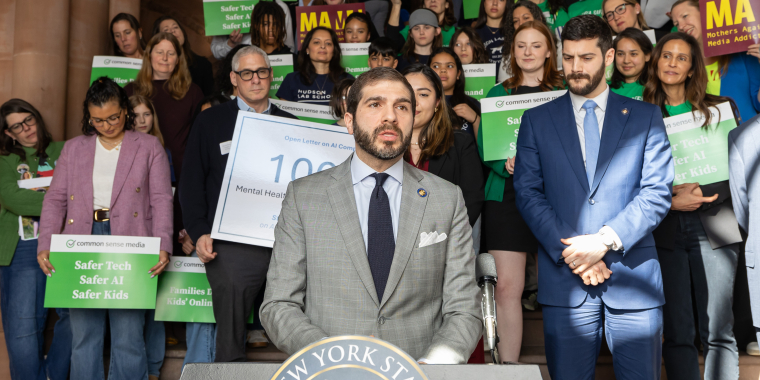 Senator Gounardes speaks in support of his Stop Online Predators Act