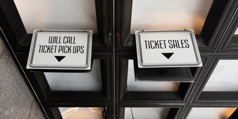 Box office signs are seen outside Radio City Music Hall. Noam Galai/Getty Images