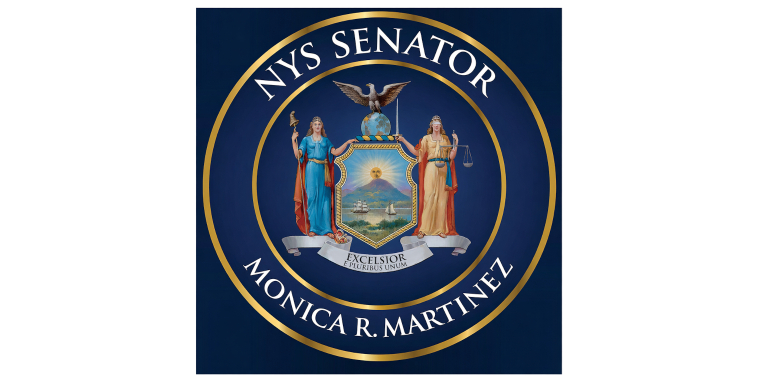 NYS Logo with the words "NYS Senator" and "Monica R. Martinez"