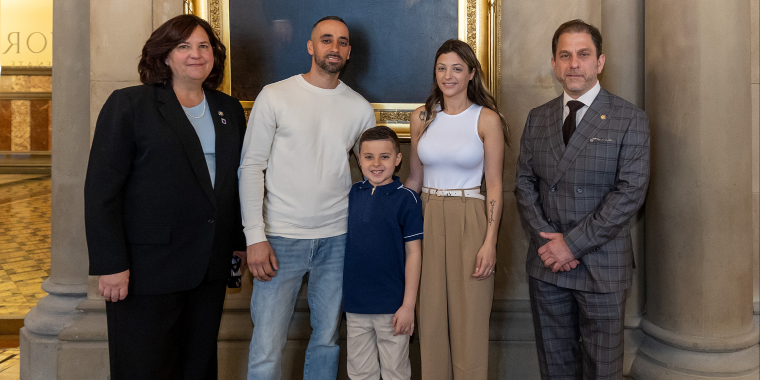L-R: Senator Patricia Canzoneri-Fitzpatrick, Thomas Ortiz, Thomas Ortiz Jr., Angela Ortiz, Assemblyman Ari Brown. 