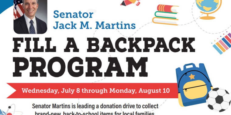 Senator Martins Fill a Backpack Program