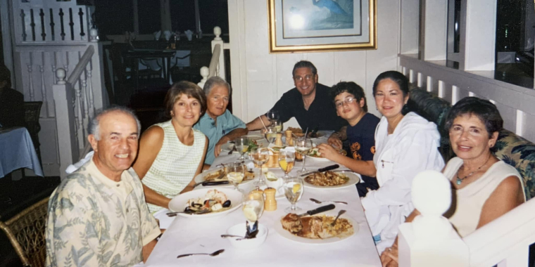 Senator Tedisco (then Assemblyman), his wife Mary and son Andrew visiting Bobby D’Andrea (pictured front left) for dinner