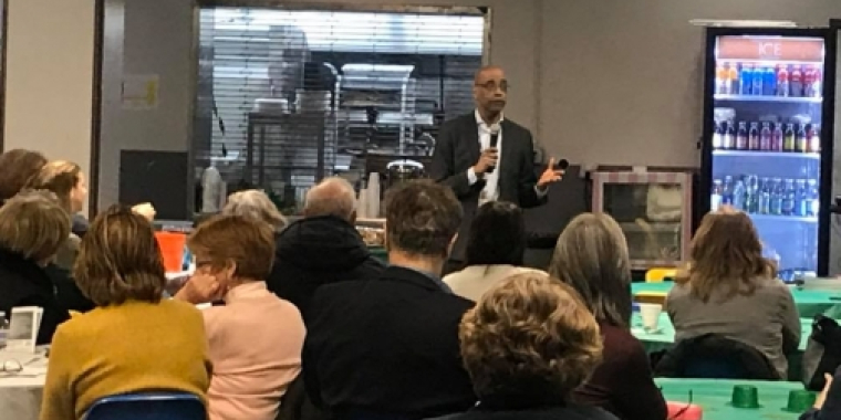 Michael Sharp, Outreach Liaison for NYC Department of Finance, delivers a presentation