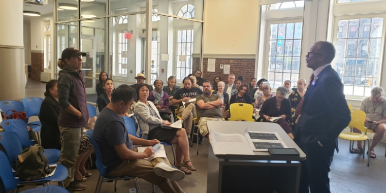Senator Jackson responds to questions at the launch of his Vision for Public Education for New York State on September 25, 2019, attended by over 40 education leaders