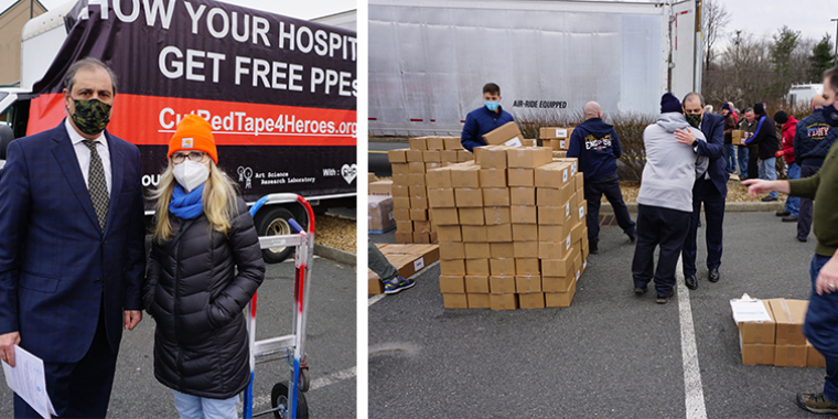 Andrew Lanza with Rhonda Roland Shearer - Cut Red Tape 4 Heroes 