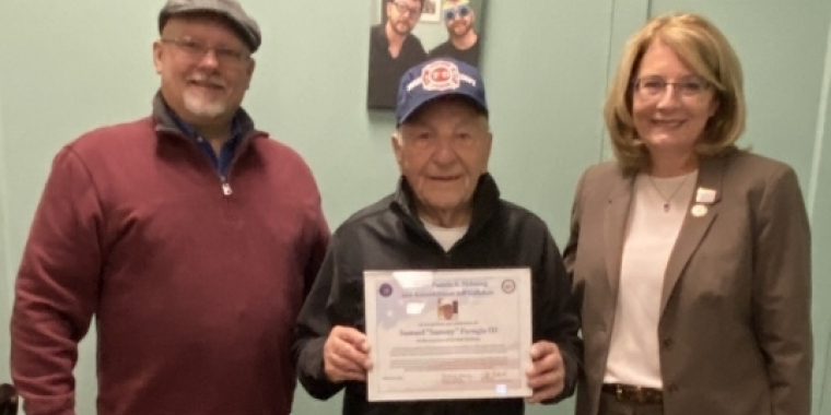 Senator Helming and Assemblyman Gallahan Recognize World War II Veteran Sammy Ferugia 